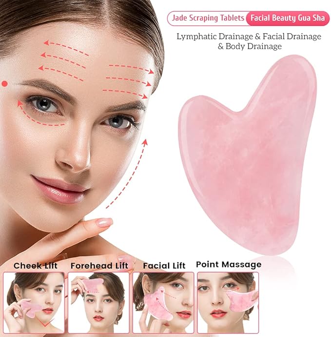 GuaSha Premium Jade tool Roze