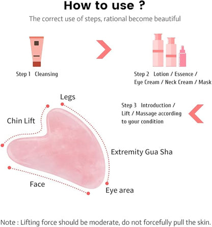 GuaSha Premium Jade tool Roze